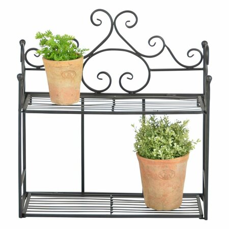 ESSCHERT DESIGN Wide Wall Iron Etagere, Black BPH90